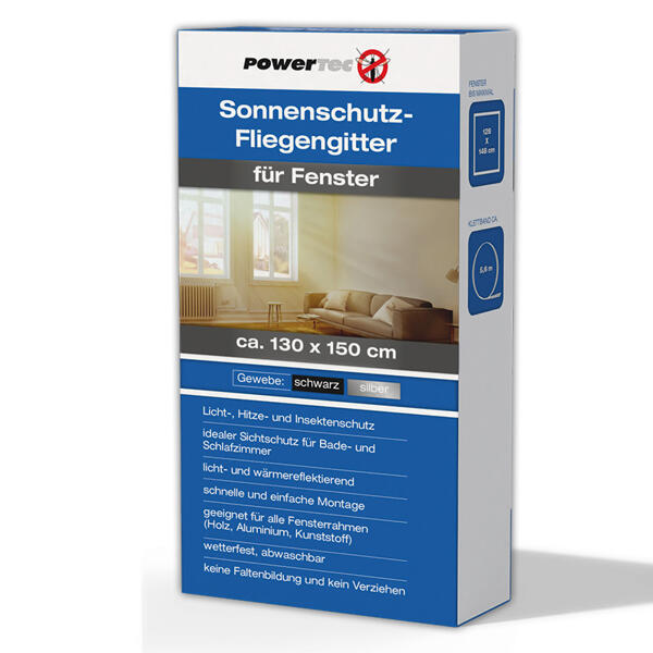 Sonnenschutz-Fliegengitter für Fenster