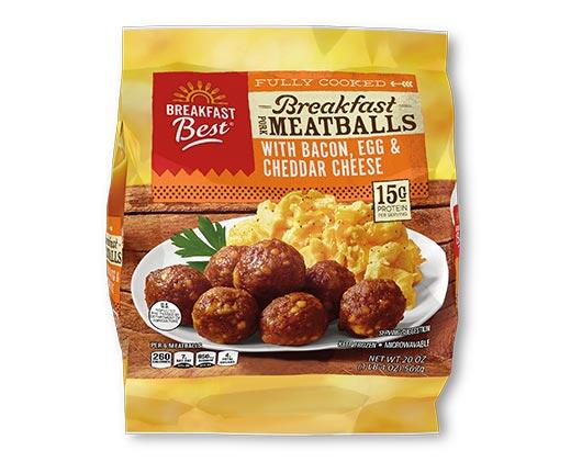Breakfast Best French Toast or Bacon Egg & Cheese Meatballs
