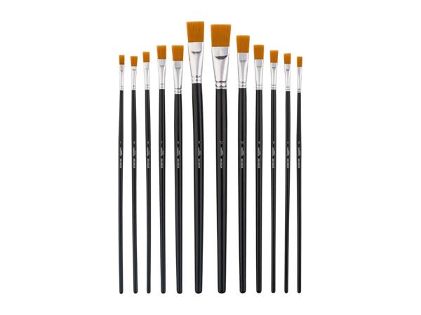 Crelando Flat Paint Brush Set -12 Piece Set