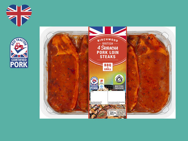 Birchwood 4 Sriracha British Pork Loin Steaks
