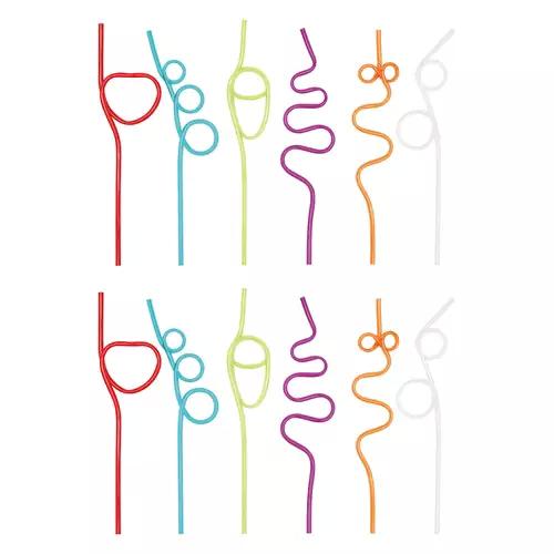 12 Pack Curly Straws