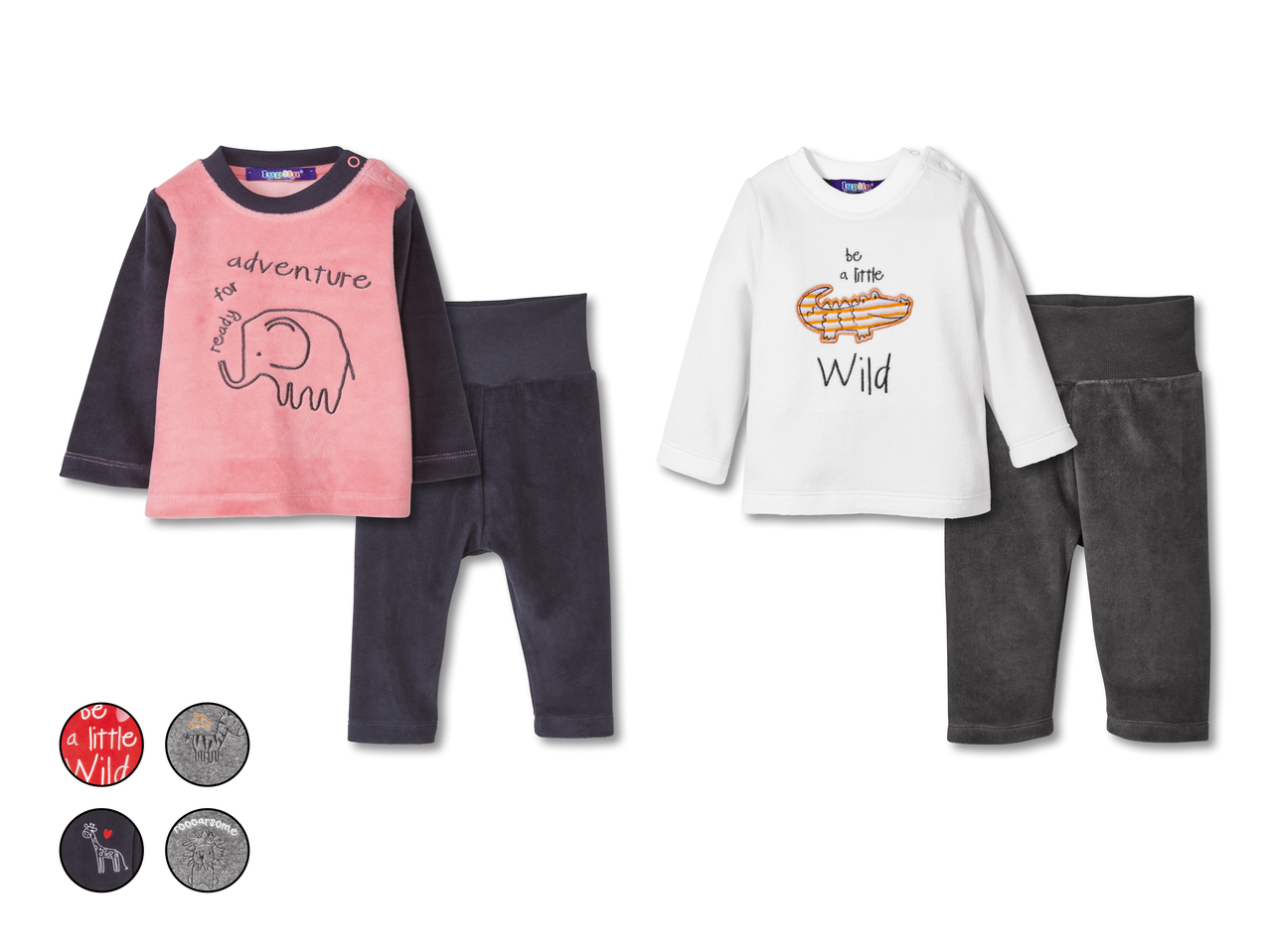 Ensemble en velours pour bébé, 2 pièces1