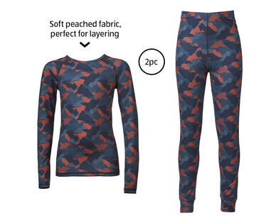 Children's Thermal Underwear 2pc - Blue, Camo or Black
