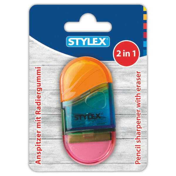 Anspitzer mit Radiergummi 2in1