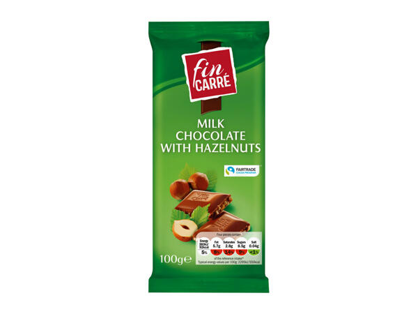 Fin Carré Milk Chocolate With Hazelnuts