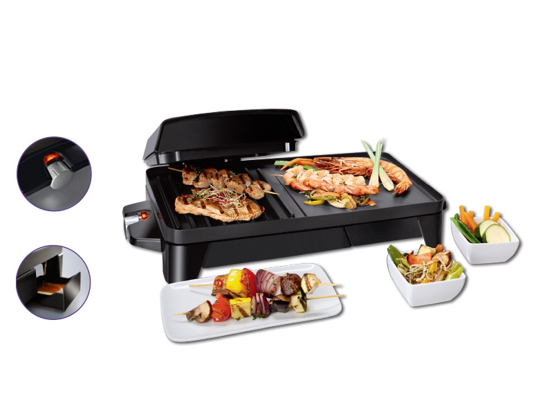 Silvercrest 2,200W 2-in-1 Contact Grill/Teppanyaki Grill