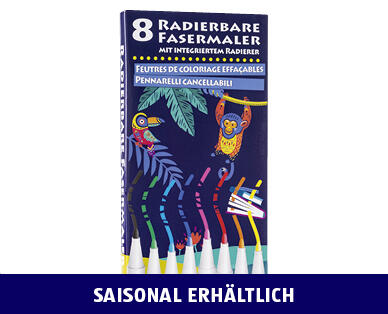 RADIERBARE FASERMALER, 8-TEILIG