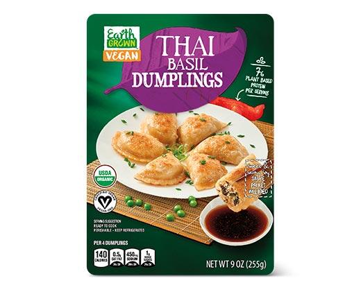Earth Grown Vegan Dumplings Tofu Vegetable or Thai Basil