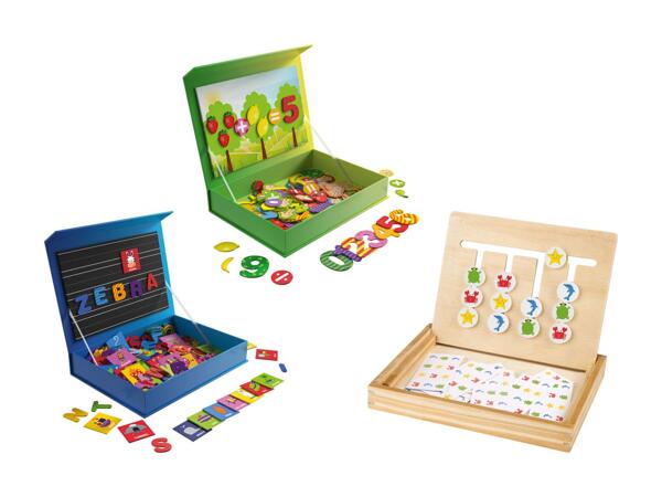 Scatola giochi magnetici/​gioco di memoria in legno