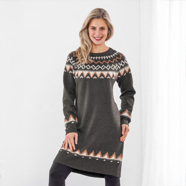 Strickkleid im Norwegerstil
