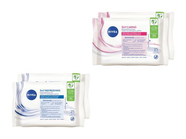 Lingettes démaquillantes 3 en 1, pack de 2