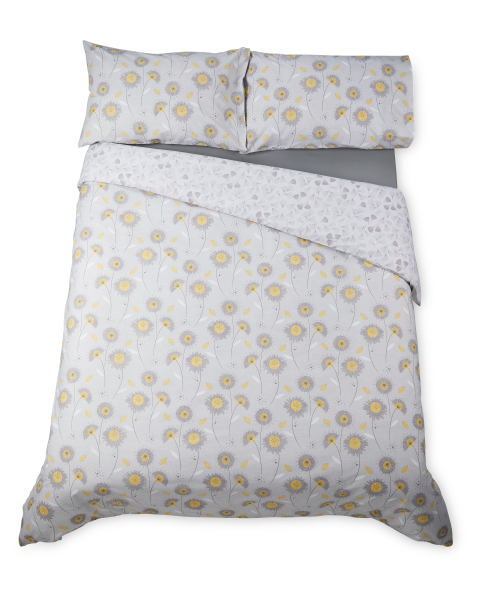 Double Printed Duvet Set Grey