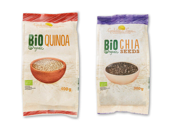 Økologiske quinoa eller chiafrø