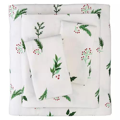 King Size Flannel Sheet Set - Botanical