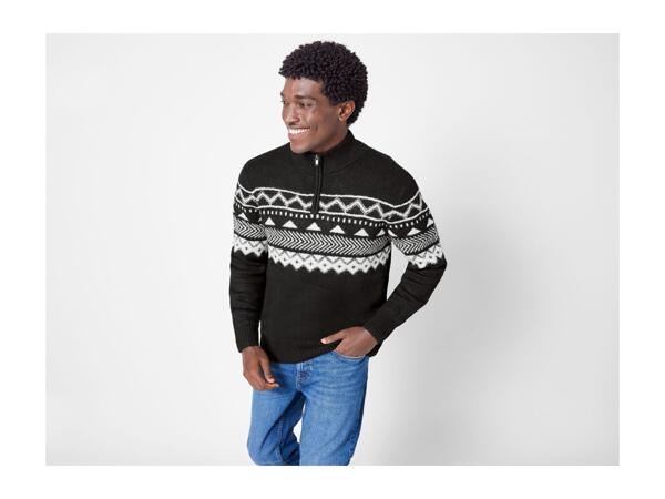 Livergy Men's Black Half-Zip Jumper
