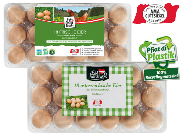 Eier aus Freilandhaltung 15 Eier + 3 Eier gratis