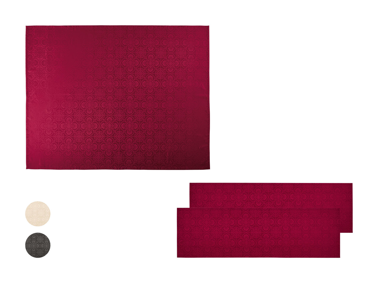 Nappe/ chemin de table, 2 pièces