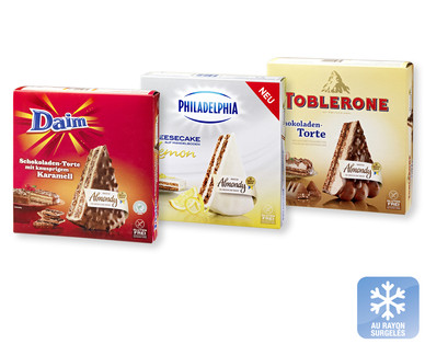Tourte surgelée DAIM/PHILADELPHIA/TOBLERONE