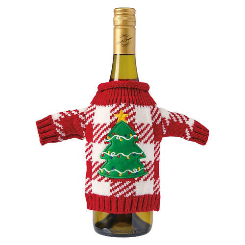 Ugly Sweater Wine Bottle Cover - Tree Decal