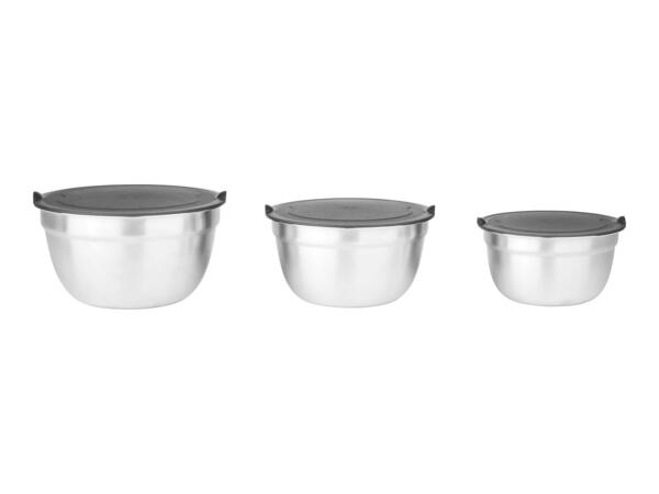 Livarno Home Stainless Steel Bowl Set - Set of 3