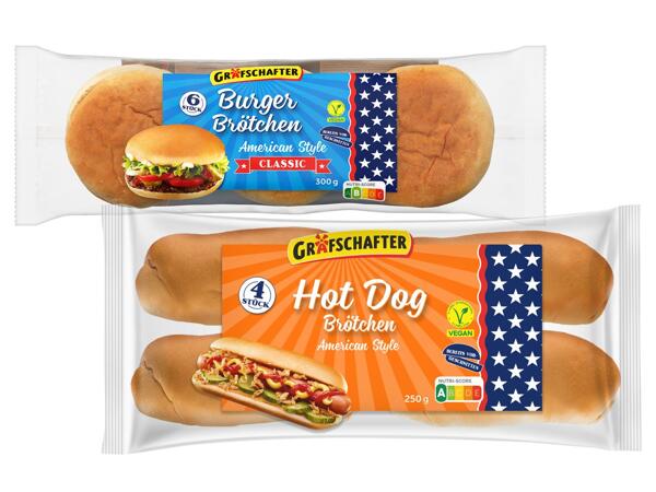 Hamburger Brötchen oder Hot Dog Brötchen