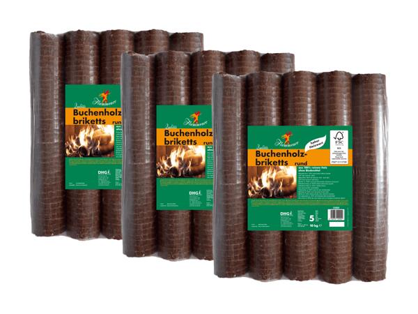 Runde Holzbriketts