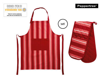 2pc Double Oven Glove and Apron Set