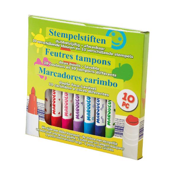 Feutres avec tampon, 10 pcs