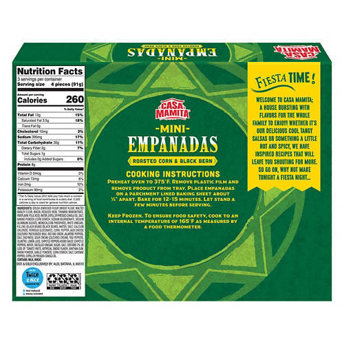 Mini Roasted Corn & Black Bean Empanadas, 12 count