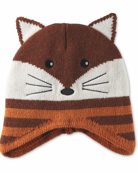 Brown Fox Hat/Mittens Set 3-6 Years