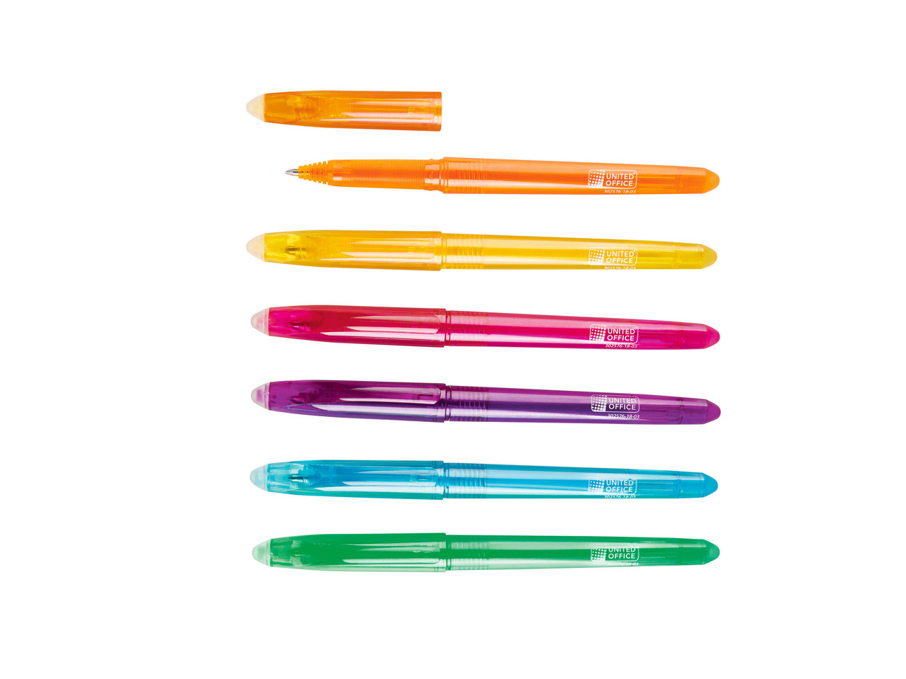 Highlighters, 6 pieces / Neon Gel Pens, 6 pieces or Felt Tips, 6 pieces, Erasable