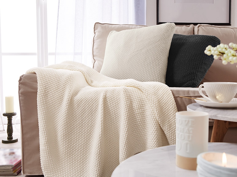 MERADISO Knitted Plaid Throw