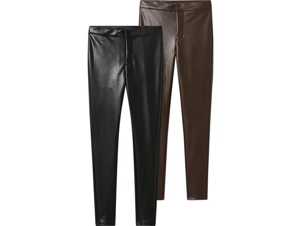 Jeggings i läderimitation