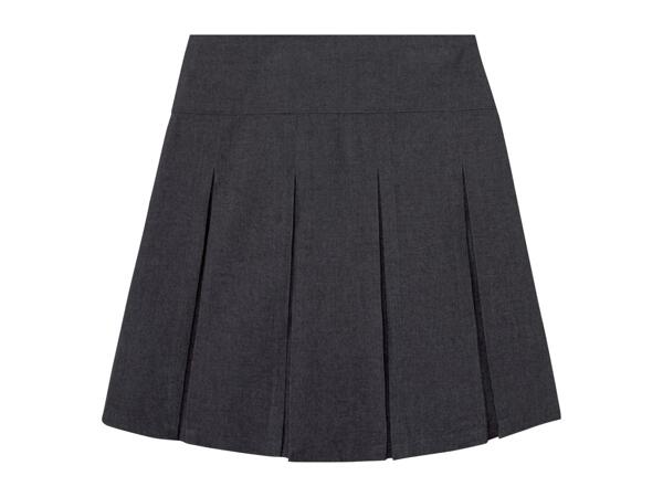 Girls' Grey School Pleated Skirt