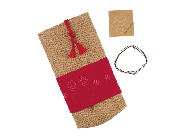 Crelando Jute Christmas Bottle Bag Craft Kit