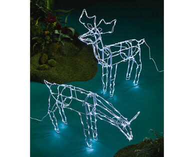 LED Solar Standing Reindeer Light