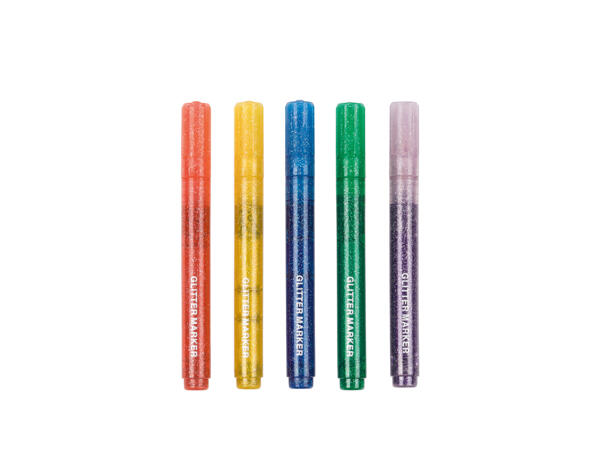 Crelando Glitterpennor, 5-pack