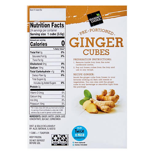 Pre-Portioned Ginger Cubes, 24 count