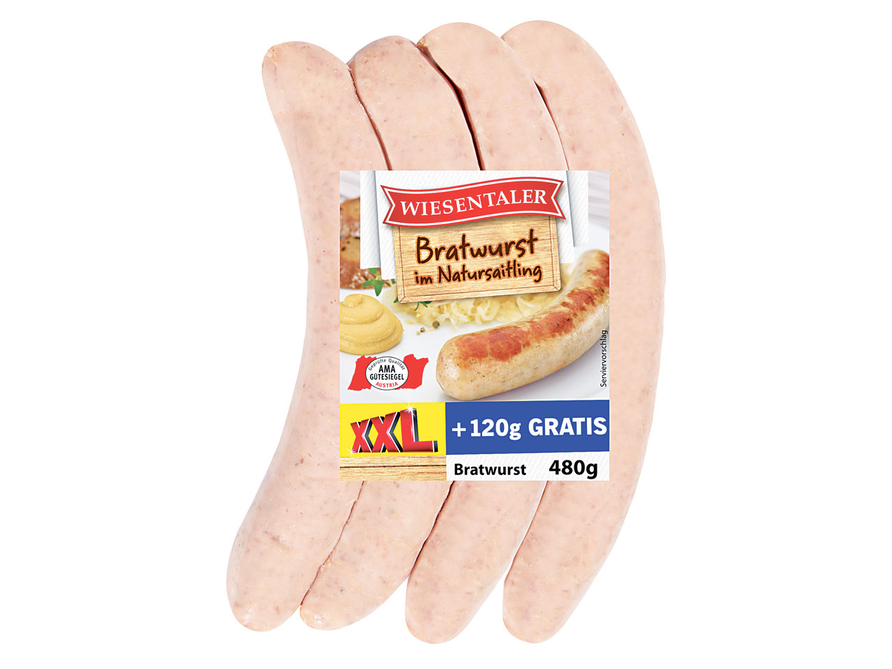 WIESENTALER Bratwurst 360 g + 120 g gratis