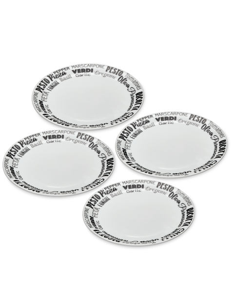 Script Pizza Plate 4-Plate