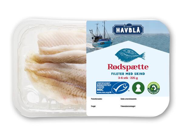 HAVBLÅ Rødspætte-, lakse- eller panerede sejfileter