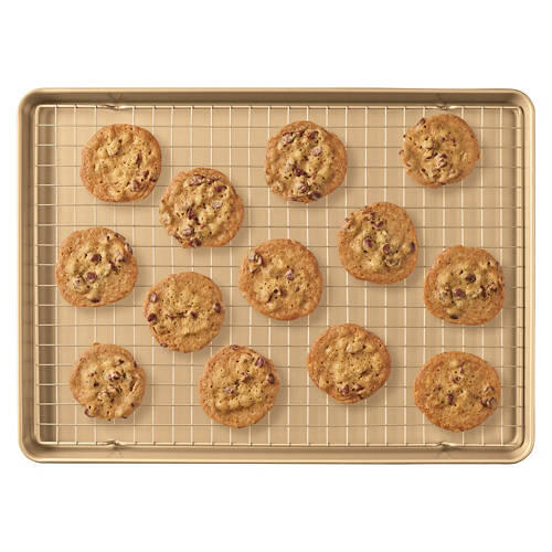 Large Cookie Sheet with Cooling Rack, Gold
