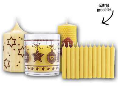 Bougie de Noël en cire d'abeilles