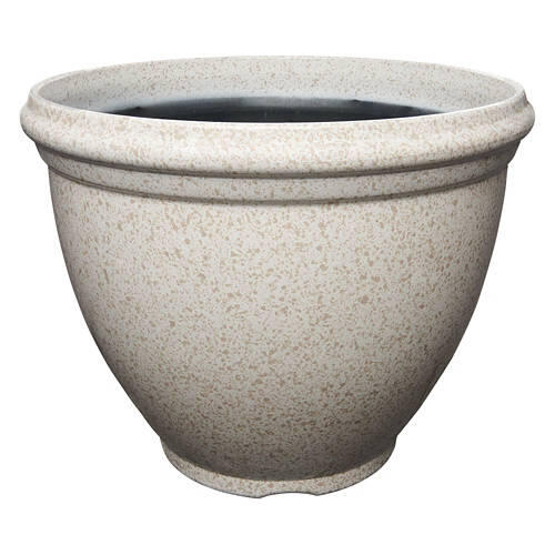 15" Light Weight Plastic Planter, Cream