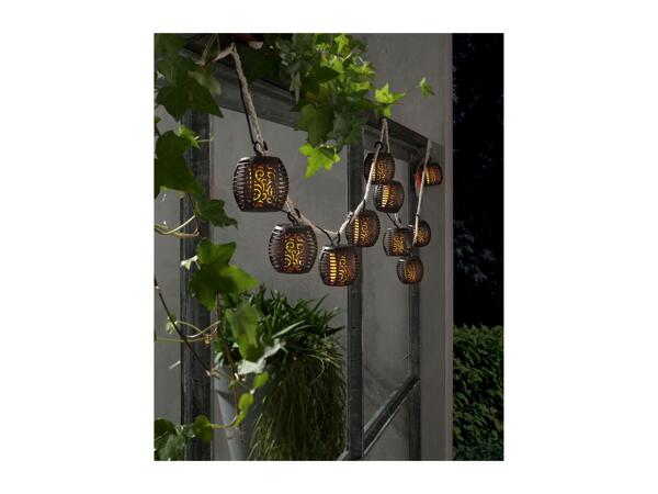 Livarno Home Solar Flaming Lantern String Lights