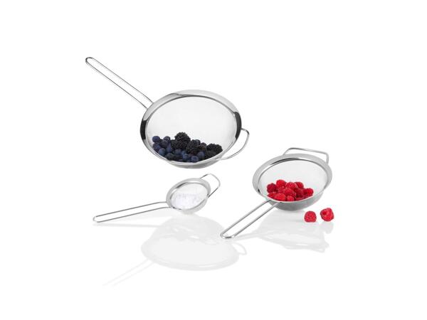 Stainless steel sieve set, 3 pieces