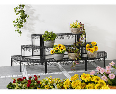 Gardenline Iron Decorative Straight Flower Steps