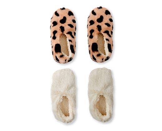 Serra Ladies 2 Pack Faux Fur Slipper Socks