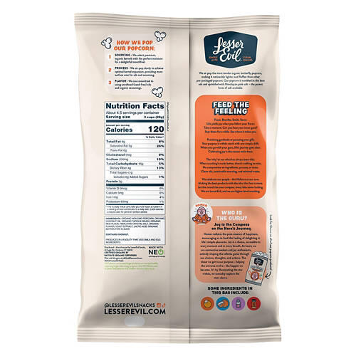 White Cheddar Organic Popcorn, 4.6 oz