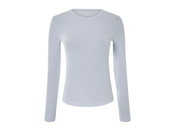 Esmara Ladies' Long-Sleeve Ribbed Top - Grey